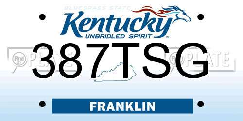 387TSG Kentucky License Plate