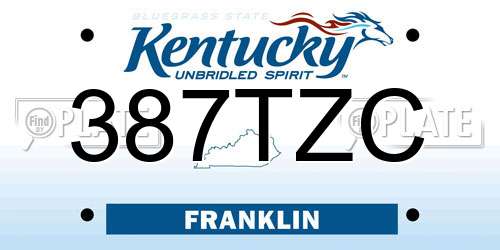 387TZC Kentucky License Plate