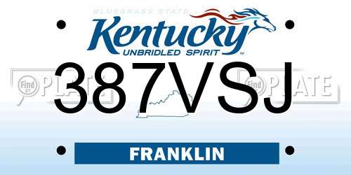 387VSJ Kentucky License Plate