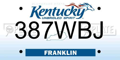 387WBJ Kentucky License Plate