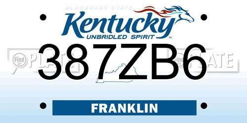 387ZB6 Kentucky License Plate