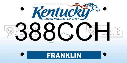 388CCH Kentucky License Plate