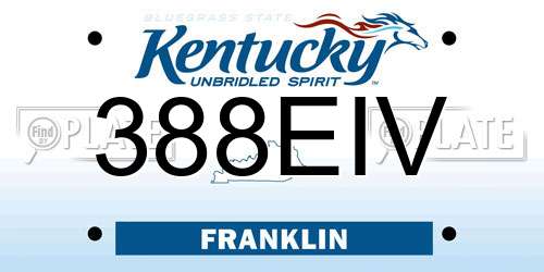388EIV Kentucky License Plate