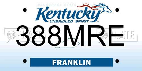 388MRE Kentucky License Plate