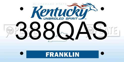 388QAS Kentucky License Plate