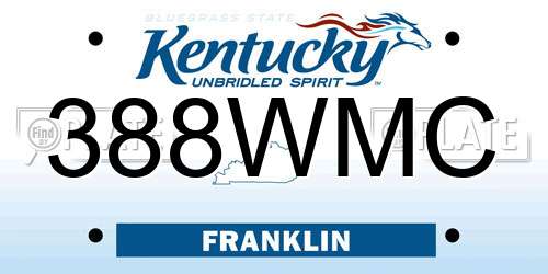 388WMC Kentucky License Plate