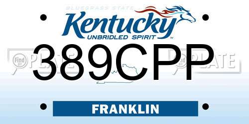 389CPP Kentucky License Plate