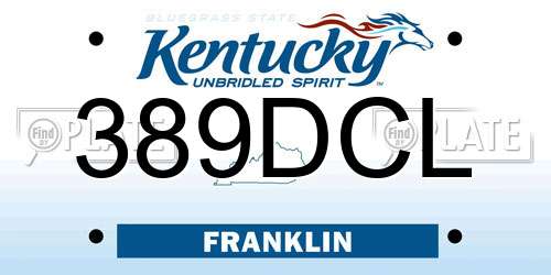 389DCL Kentucky License Plate