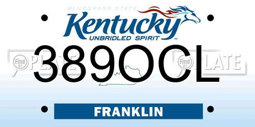389OCL Kentucky License Plate