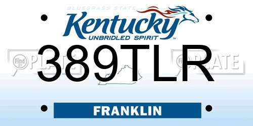 389TLR Kentucky License Plate