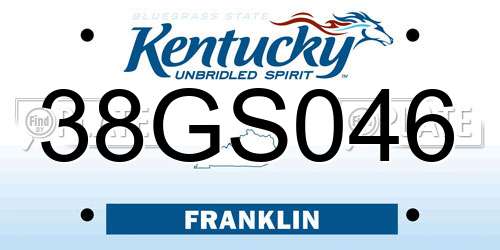 38GS046 Kentucky License Plate