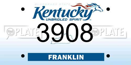 3908 Kentucky License Plate