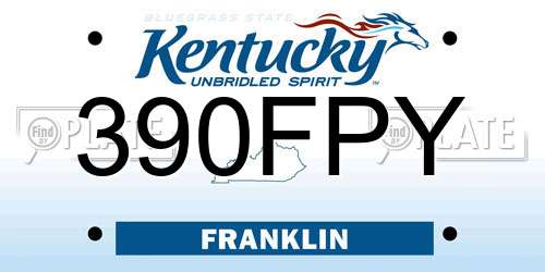 390FPY Kentucky License Plate