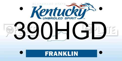 390HGD Kentucky License Plate