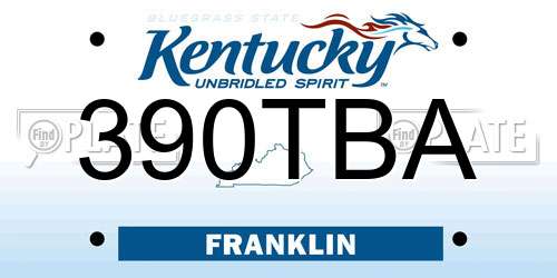 390TBA Kentucky License Plate