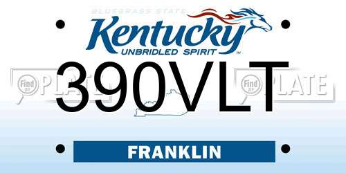 390VLT Kentucky License Plate