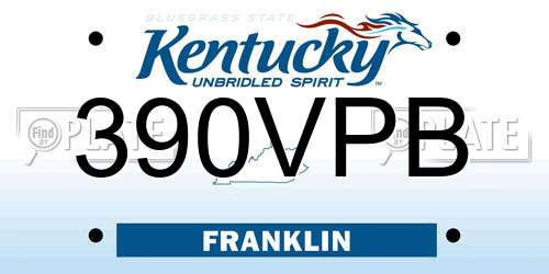 390VPB Kentucky License Plate