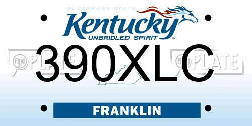 390XLC Kentucky License Plate