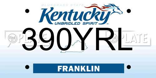 390YRL Kentucky License Plate