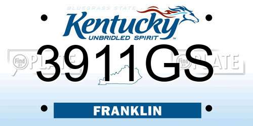 3911GS Kentucky License Plate
