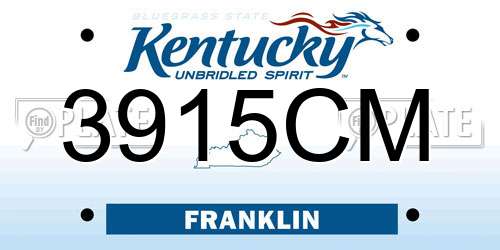 3915CM Kentucky License Plate
