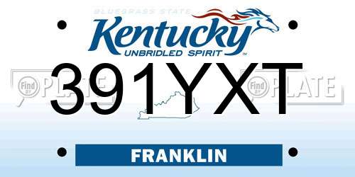 391YXT Kentucky License Plate