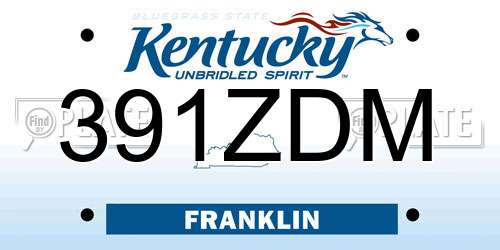 391ZDM Kentucky License Plate