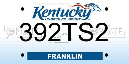 392TS2 Kentucky License Plate