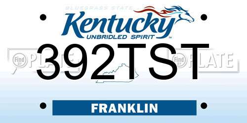 392TST Kentucky License Plate
