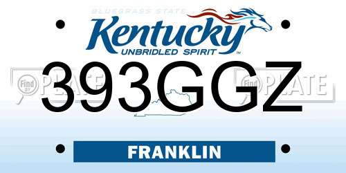 393GGZ Kentucky License Plate