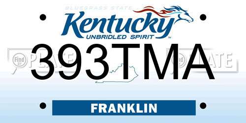 393TMA Kentucky License Plate