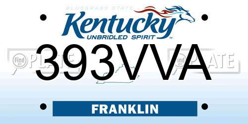 393VVA Kentucky License Plate