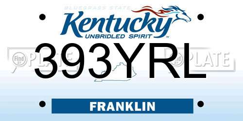 393YRL Kentucky License Plate
