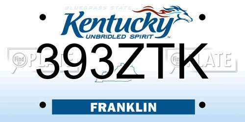 393ZTK Kentucky License Plate