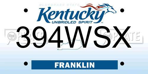 394WSX Kentucky License Plate