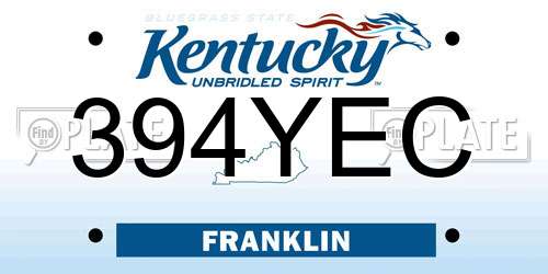 394YEC Kentucky License Plate