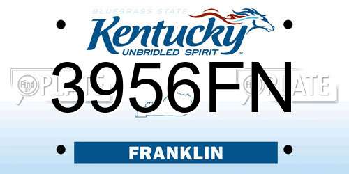 3956FN Kentucky License Plate