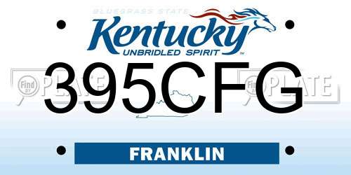 395CFG Kentucky License Plate