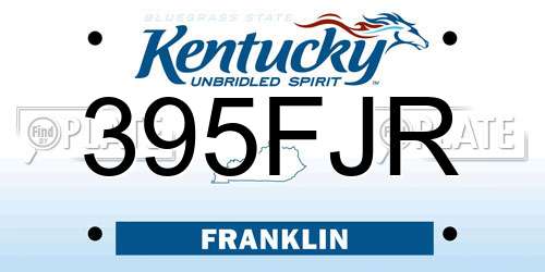 395FJR Kentucky License Plate