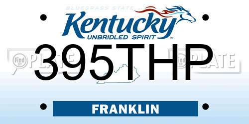 395THP Kentucky License Plate