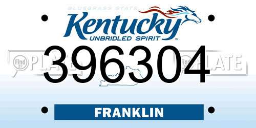 396304 Kentucky License Plate