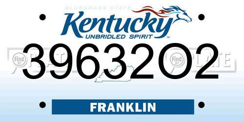 39632O2 Kentucky License Plate