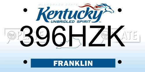 396HZK Kentucky License Plate