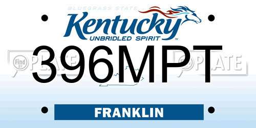 396MPT Kentucky License Plate