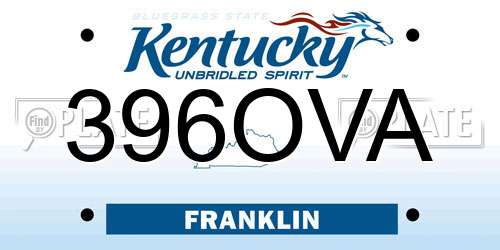 396OVA Kentucky License Plate