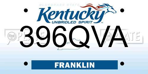 396QVA Kentucky License Plate