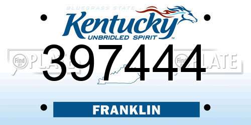 397444 Kentucky License Plate