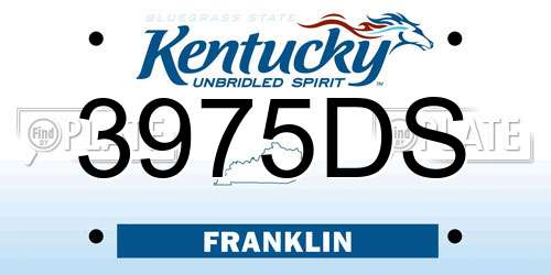 3975DS Kentucky License Plate