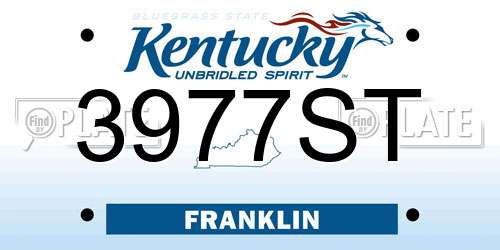 3977ST Kentucky License Plate