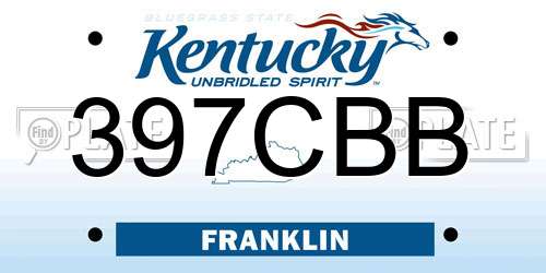 397CBB Kentucky License Plate